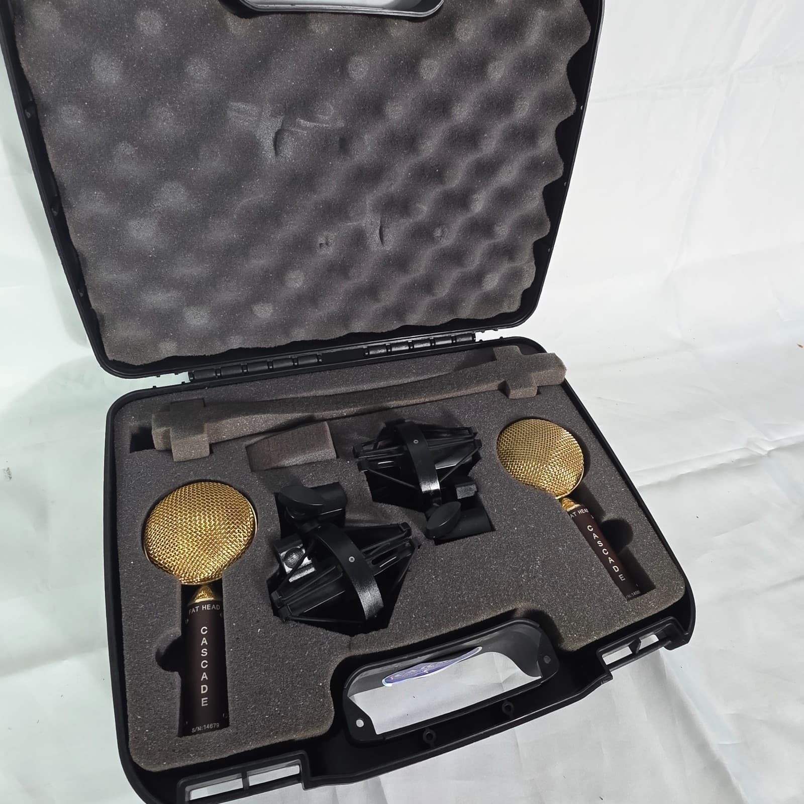 Cascade Fat Head Ribbon Microphone Matched with Case & Shockmounts Gold - Image 1