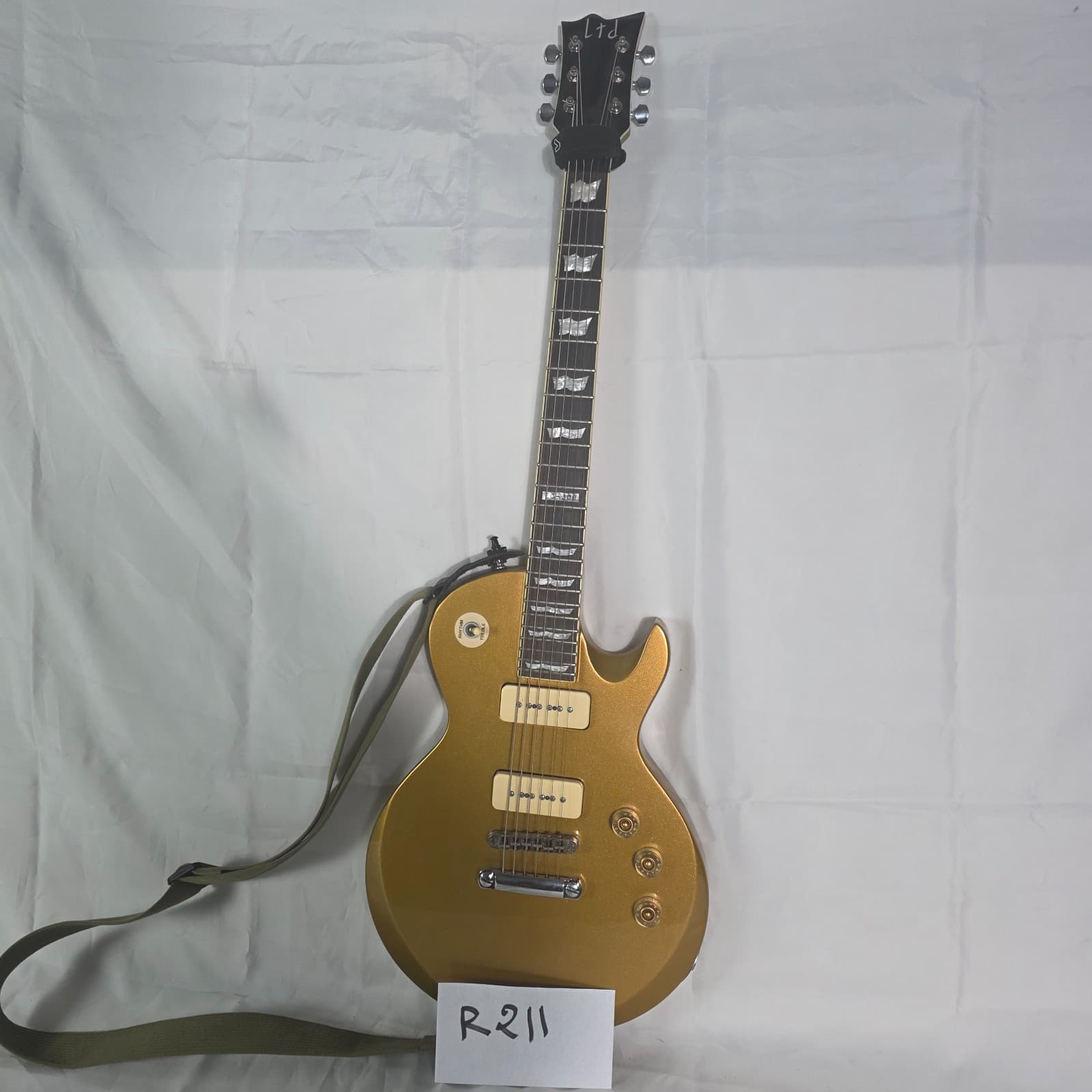 ESP LTD EC-256 Goldtop P90 Natural Singlecut Electric Guitar with Case/Strap - Thumbnail 3