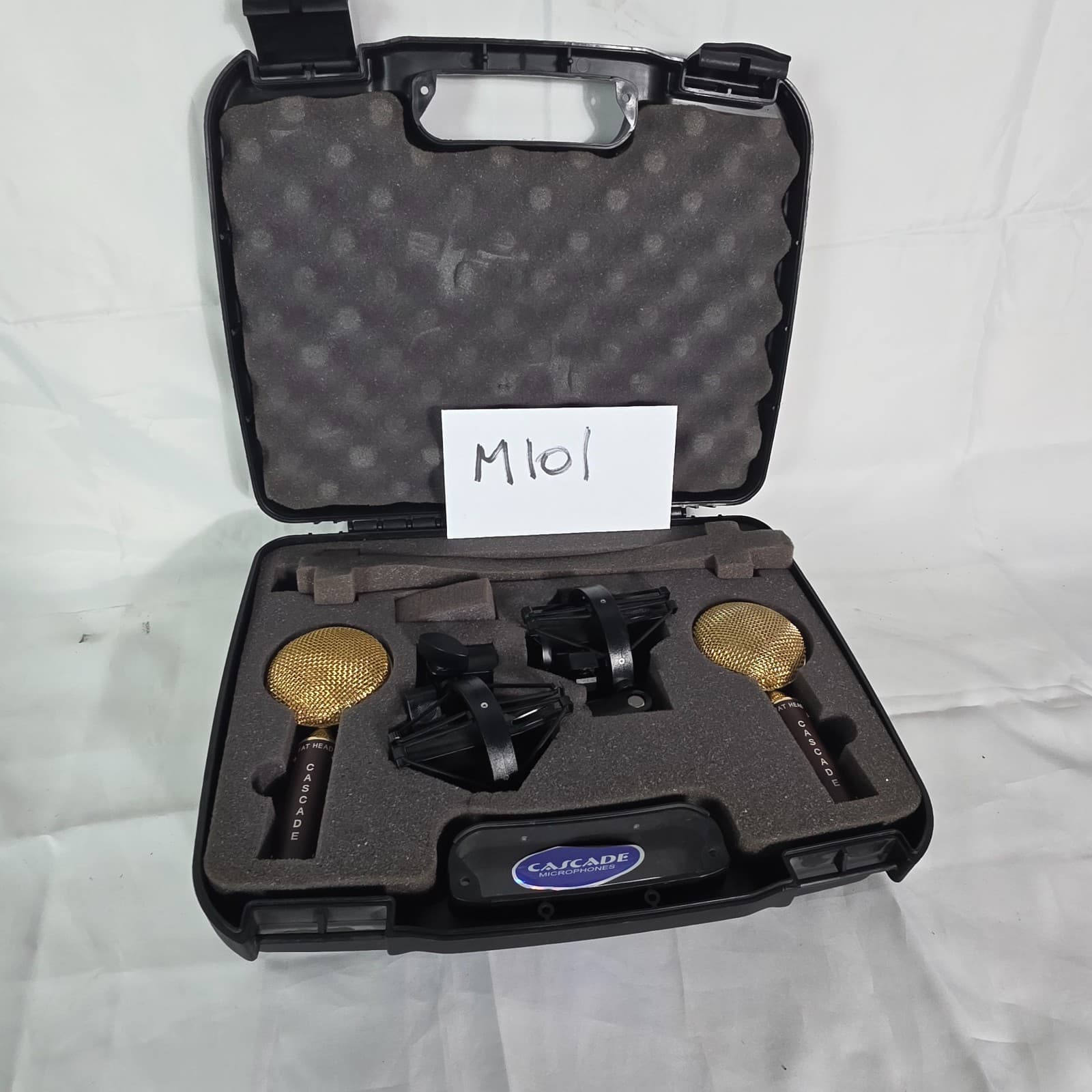 Cascade Fat Head Ribbon Microphone Matched with Case & Shockmounts Gold - Thumbnail 5