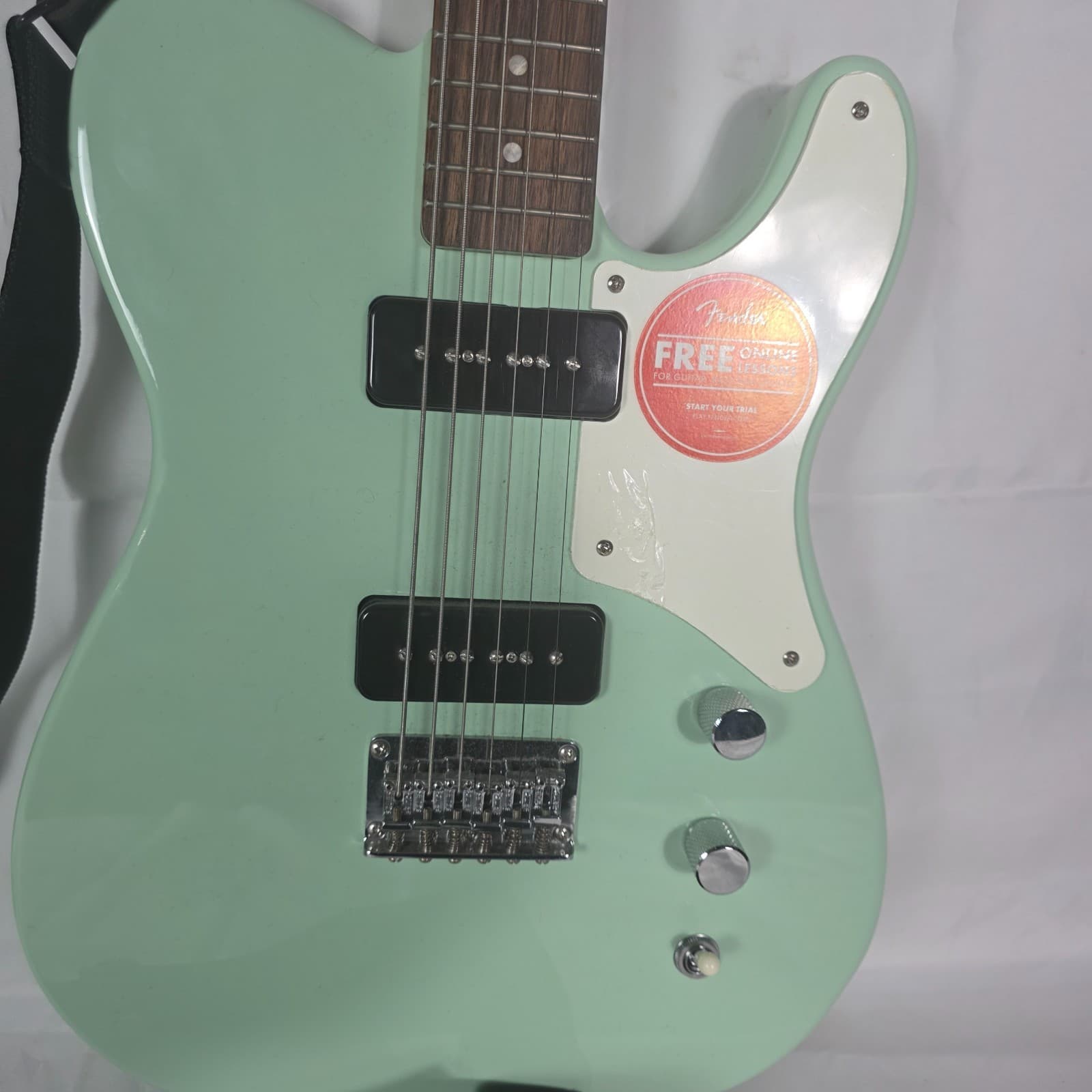 Fender Squier Paranormal Baritone Cabronita Telecaster Electric Guitar Green - Thumbnail 4