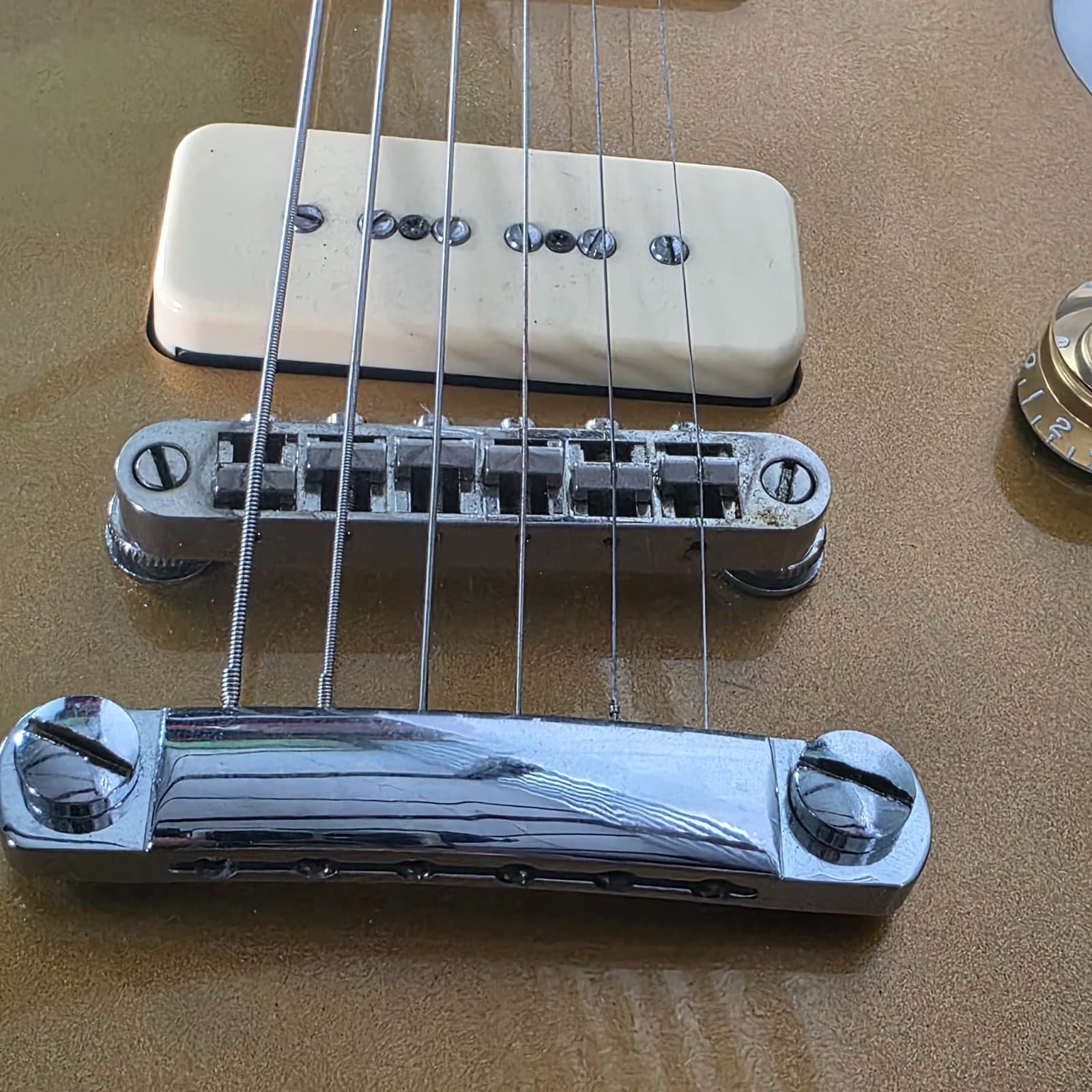 ESP LTD EC-256 Goldtop P90 Natural Singlecut Electric Guitar with Case/Strap - Thumbnail 14