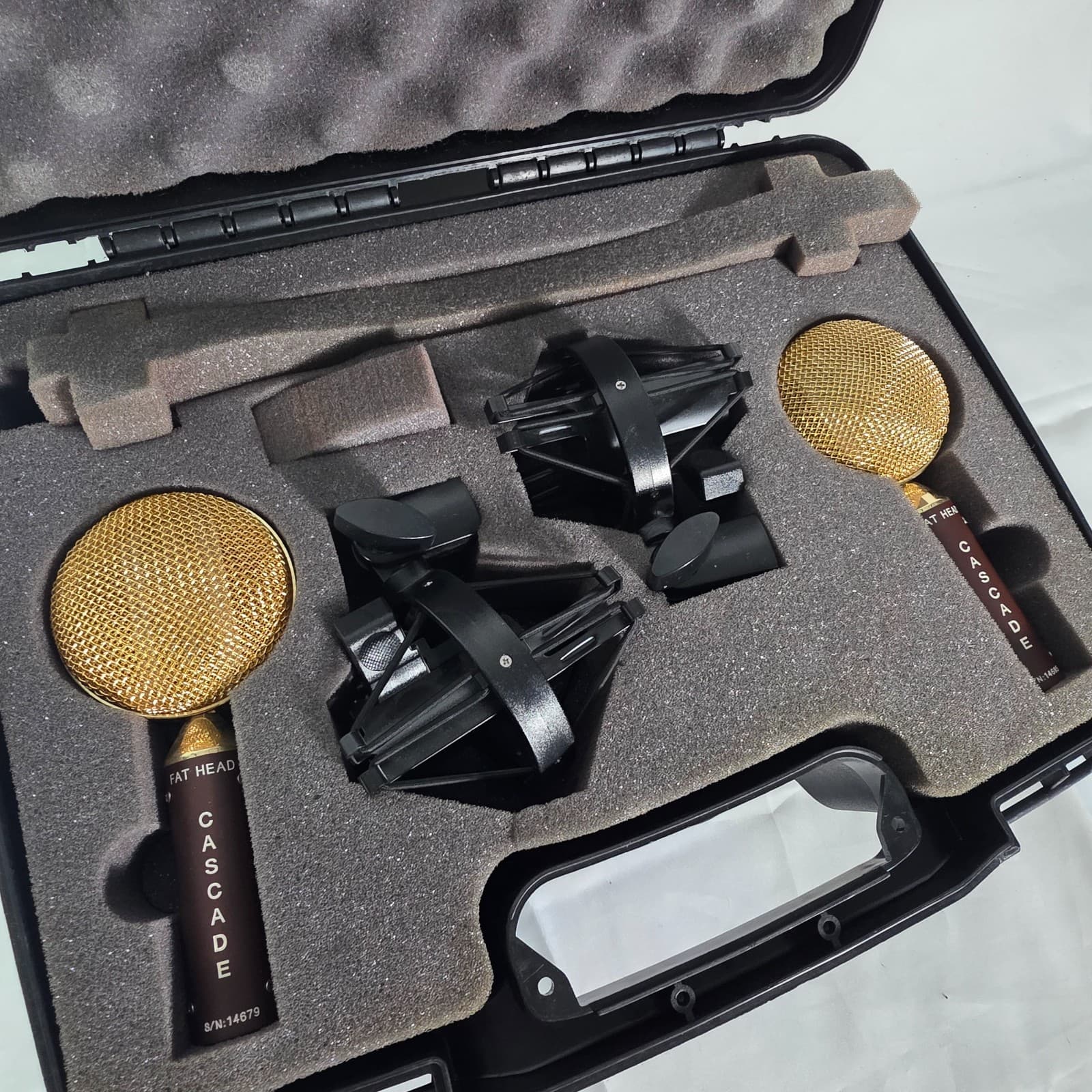 Cascade Fat Head Ribbon Microphone Matched with Case & Shockmounts Gold - Thumbnail 2