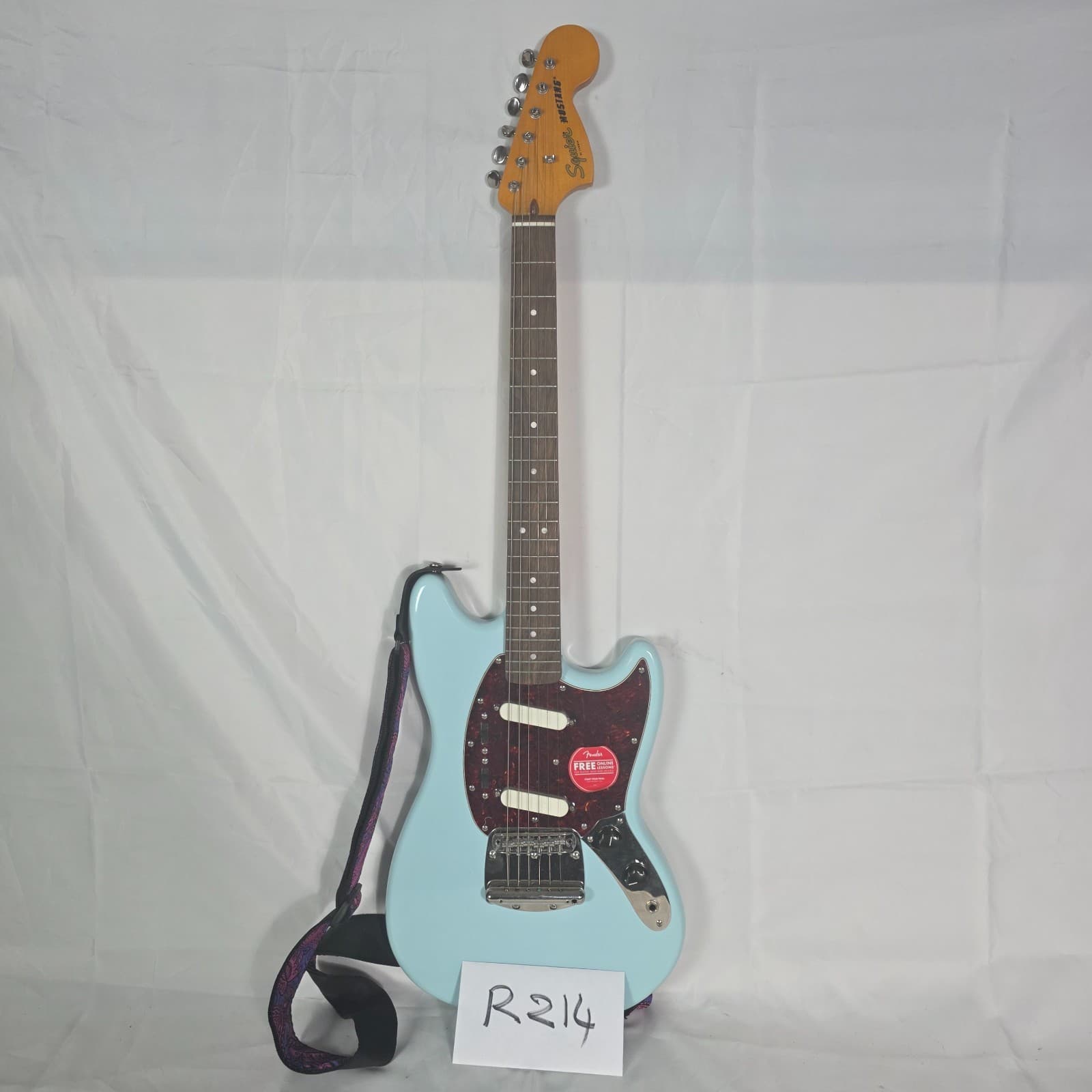 Squier by Fender Classic Vibe '60s Mustang Sonic Blue Poplar Maple 6 String - Thumbnail 6