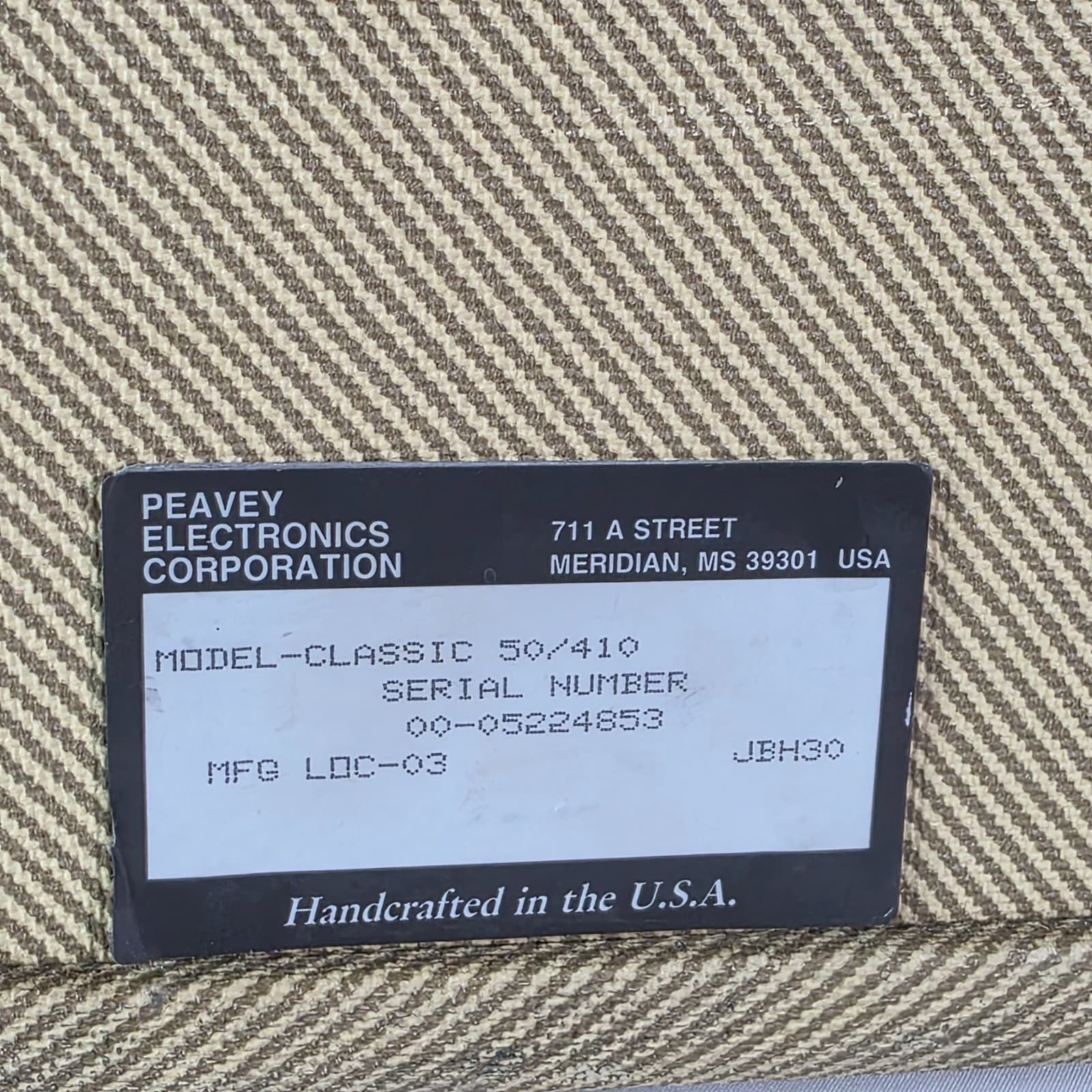 Peavey Electronics Classic 50/410 Beige Brown Tweed Combo Tube Guitar Amplifier - Thumbnail 8