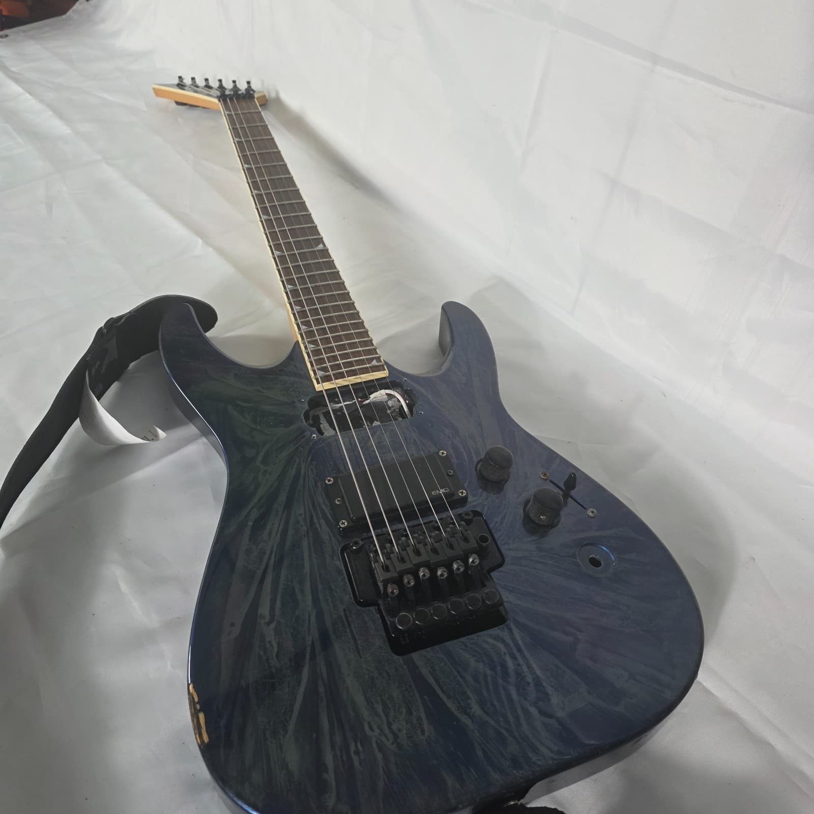 Jackson DKMG Dinky Blue Swirl EMG Pickups Electric Guitar Floyd Rose with/ Case - Thumbnail 7