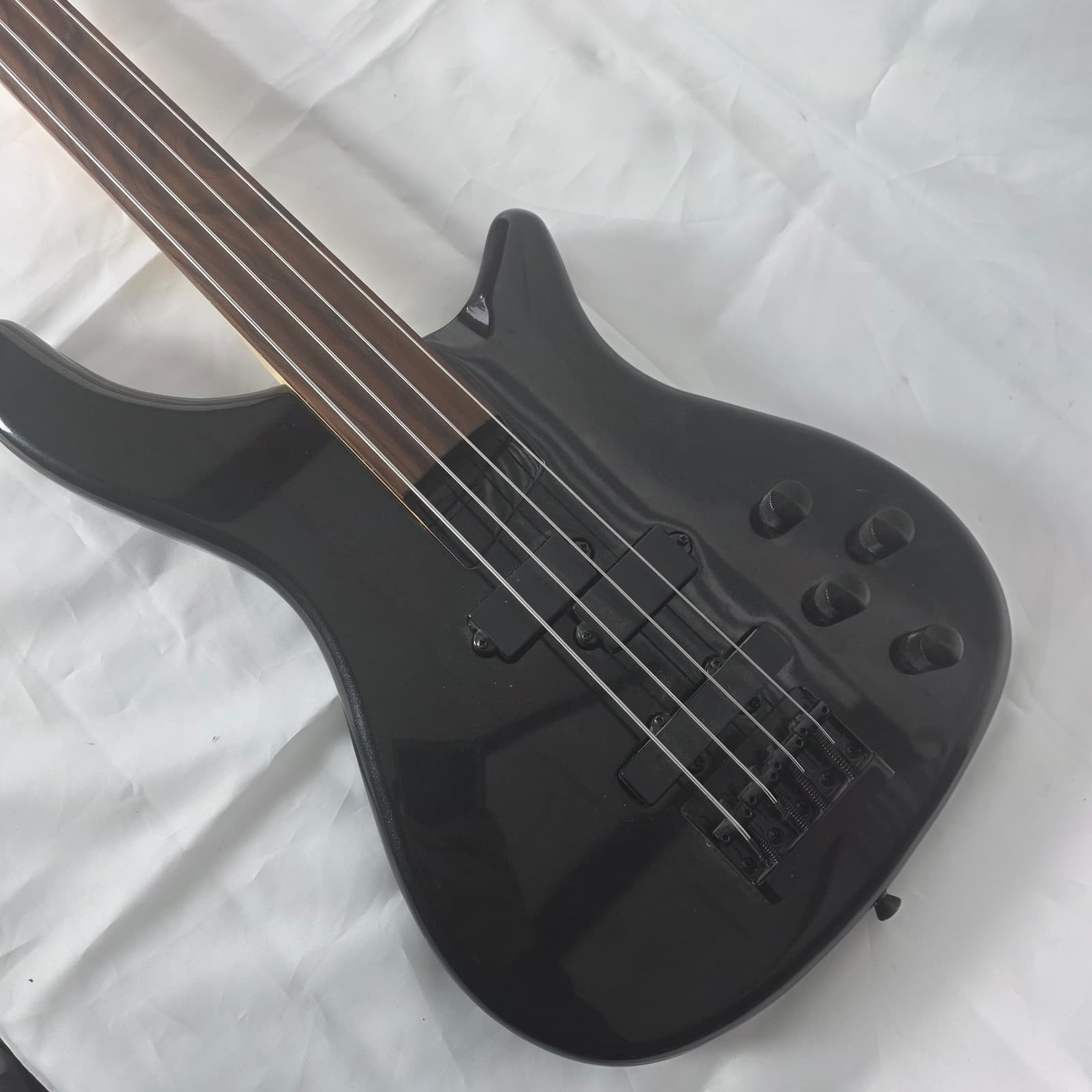 Rogue LX200BF Fretless Series II Bass Guitar Metallic Black - 4 String Bass - Thumbnail 7