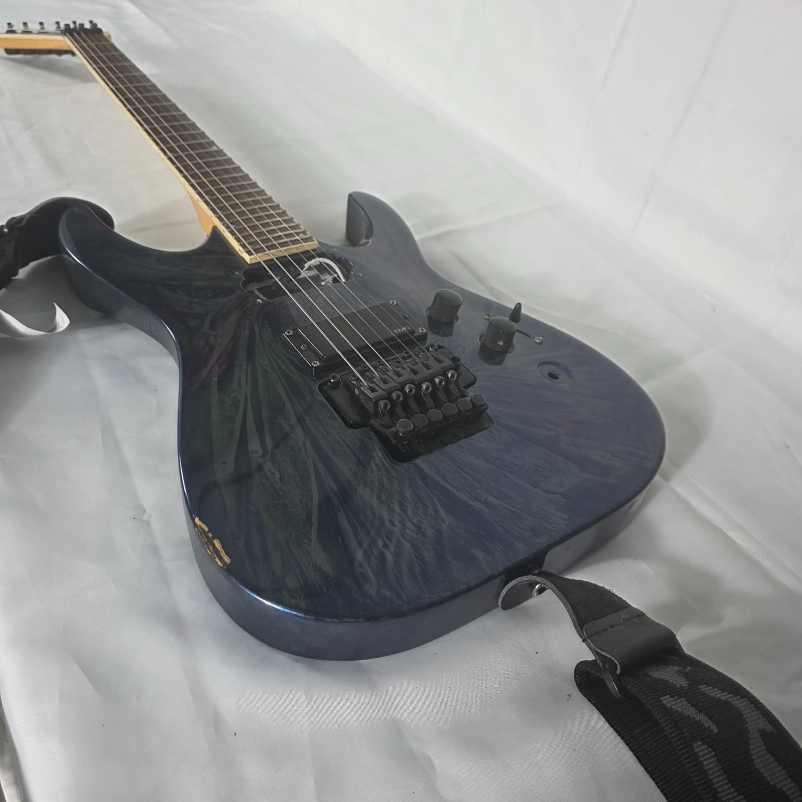 Jackson DKMG Dinky Blue Swirl EMG Pickups Electric Guitar Floyd Rose with/ Case - Thumbnail 16