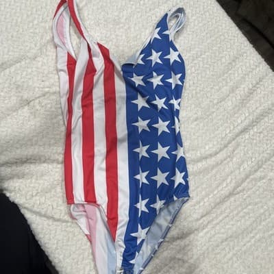 American Flag Body Suit Size Small From Milkway USA V Neck - Image 1