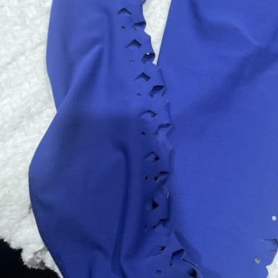 90 Degree By Reflex Women’s Medium Blue Leggings With Open Areas Down Side Of Le - Thumbnail 4