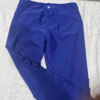 90 Degree By Reflex Women’s Medium Blue Leggings With Open Areas Down Side Of Le - Thumbnail 3