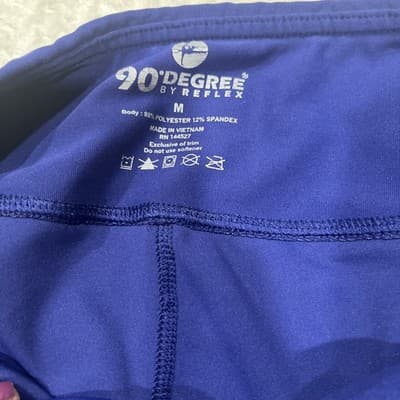 90 Degree By Reflex Women’s Medium Blue Leggings With Open Areas Down Side Of Le - Thumbnail 2