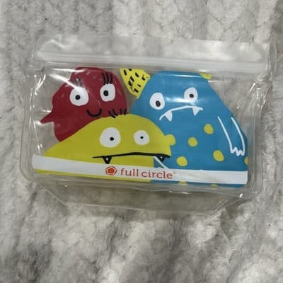 Full Circle Monster Character Clear Small Bag 6” X4.5” Plastic Snap Zip Shut - Image 1