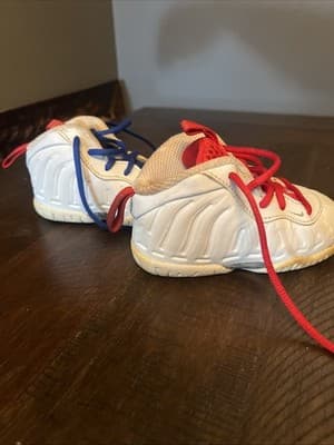 Nike Little Posite One (TD) Shoes Boys 5C Photon Dust/Silver Sneakers DJ4026-001 - Thumbnail 3