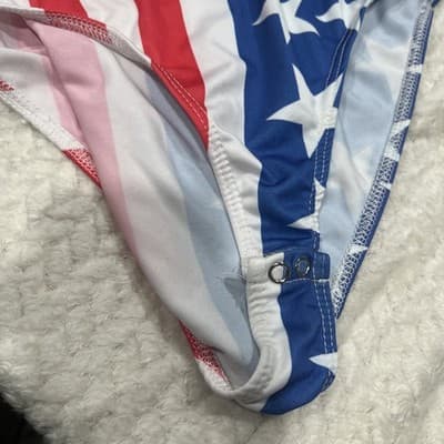 American Flag Body Suit Size Small From Milkway USA V Neck - Thumbnail 2