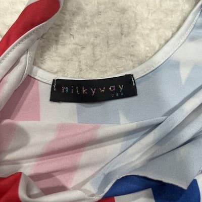 American Flag Body Suit Size Small From Milkway USA V Neck - Thumbnail 4