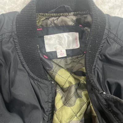 Xhilaration Polyester Black Jacket Size Small Women’s With Army Print Inside - Thumbnail 3