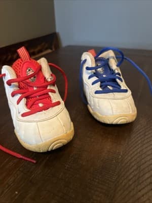 Nike Little Posite One (TD) Shoes Boys 5C Photon Dust/Silver Sneakers DJ4026-001 - Thumbnail 2