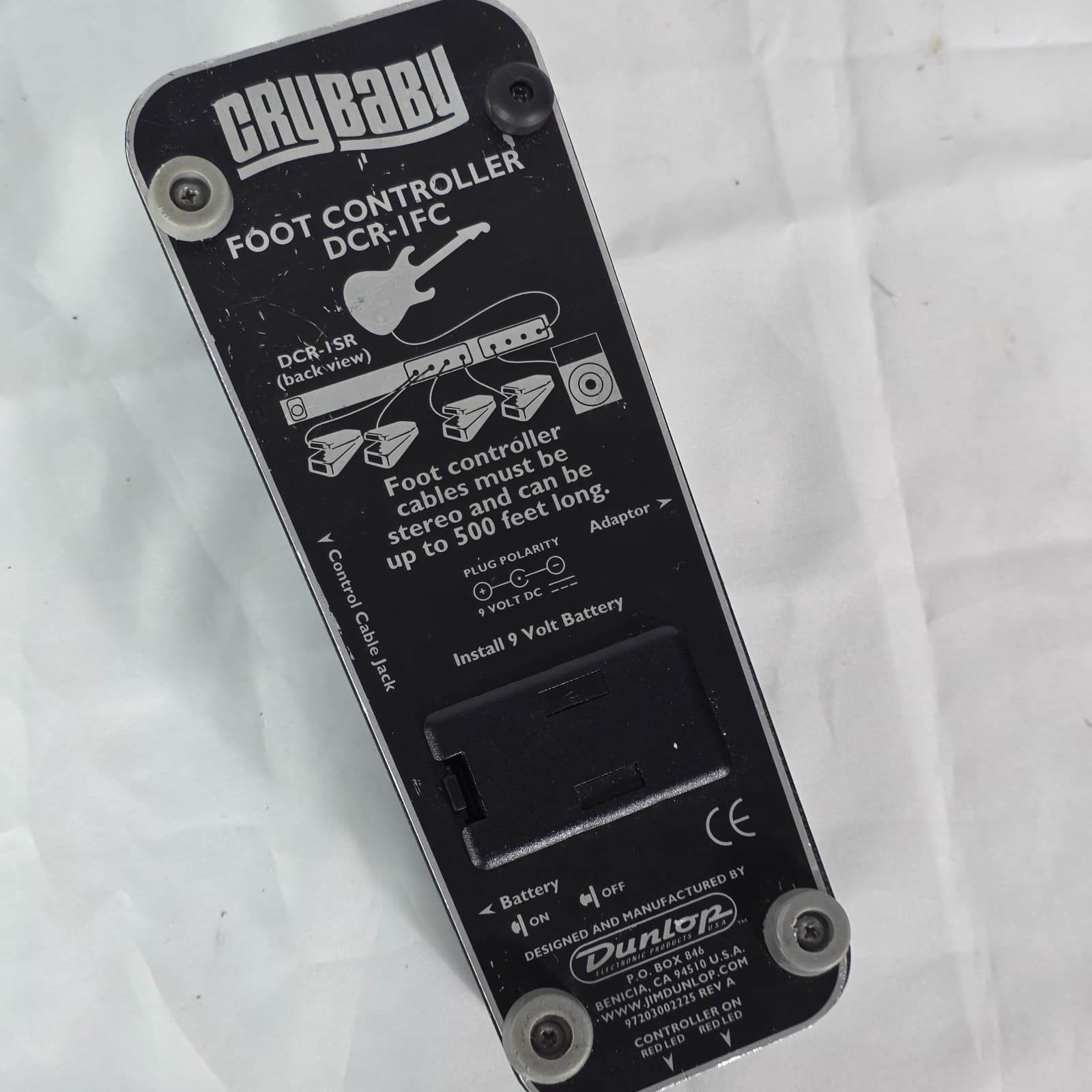 Jim Dunlop DCR-IFC Cry Baby Rack Wah Remote Foot Controller Pedal 9V DC - Black - Thumbnail 5