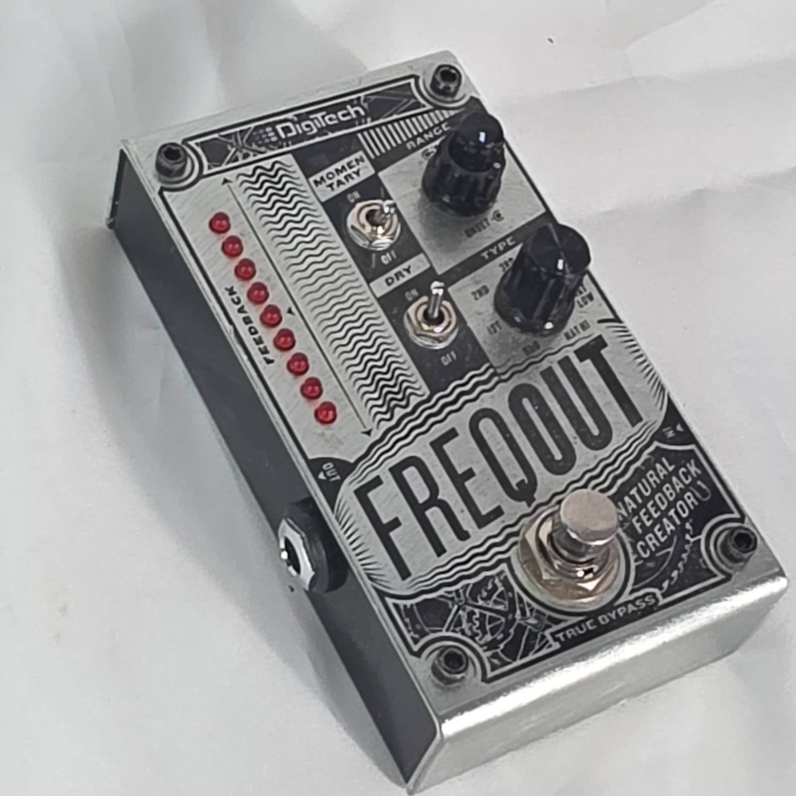 DigiTech FreqOut Natural Feedback Creator 9 Volts Guitar Effects Pedal - Silver - Image 1