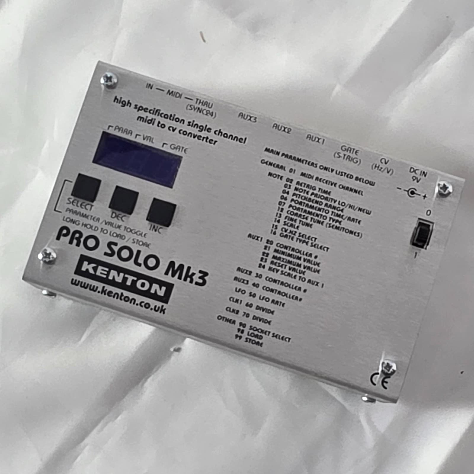 Kenton Pro Solo Mk3 MIDI to CV Converter Analog High Spec Single Channel Silver - Thumbnail 2