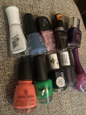 Assortment Of 10 Different Nail Polish Colors And Brands Slightly Used - Thumbnail 2