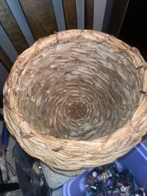 Large 14” Diameter And 10” Tall- Handmade Woven Large Basket Strong Hold - Image 1