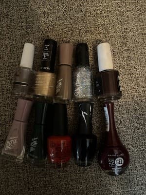 Set Of Ten Assorted Nail Polish Colors And Brands Barely Used - Image 1