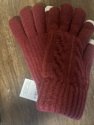 BFNY 2 pack gloves Maroon And Gray Knit Cold Weather Gloves - Thumbnail 2