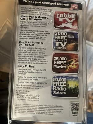 Rabbit TV Free Channels Streaming Media Player As Seen On TV Internet New In Box - Thumbnail 2