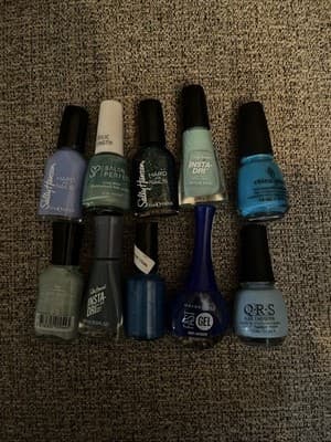 10 Nail Polish Assorted Colors Mainly Blues - Barely Used - Image 1