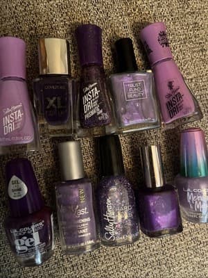 Set Of 10 Nail Polish Set All Purple Shades Slightly Used - Image 1