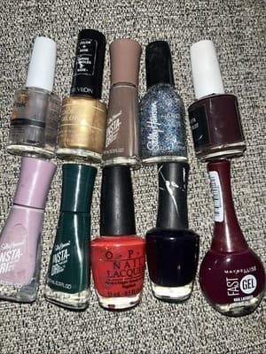 Set Of Ten Assorted Nail Polish Colors And Brands Barely Used - Thumbnail 2