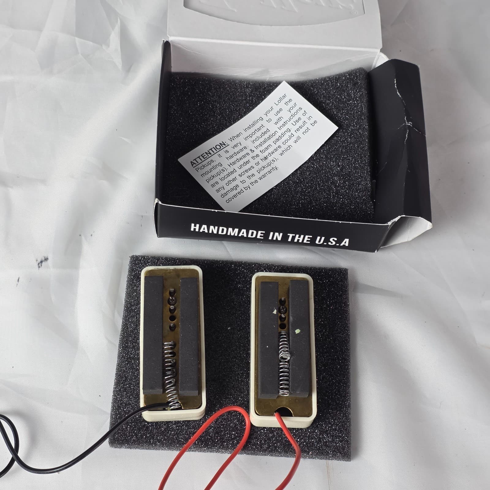 Lollar Standard P-90 Dogear Pickup Set Calibrated Neck & Bridge Cream - USA Made - Thumbnail 9