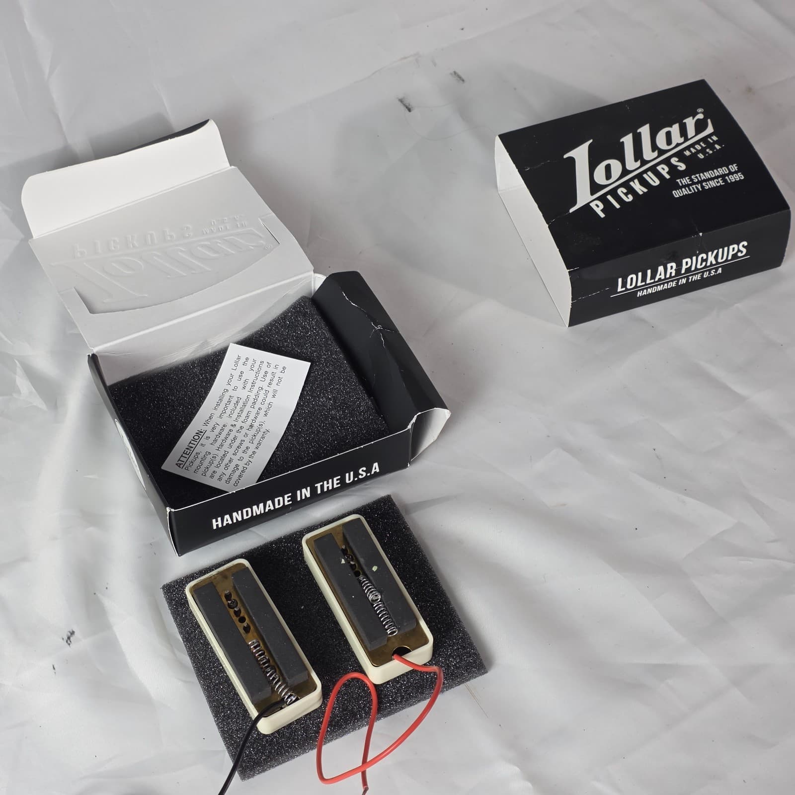 Lollar Standard P-90 Dogear Pickup Set Calibrated Neck & Bridge Cream - USA Made - Thumbnail 10