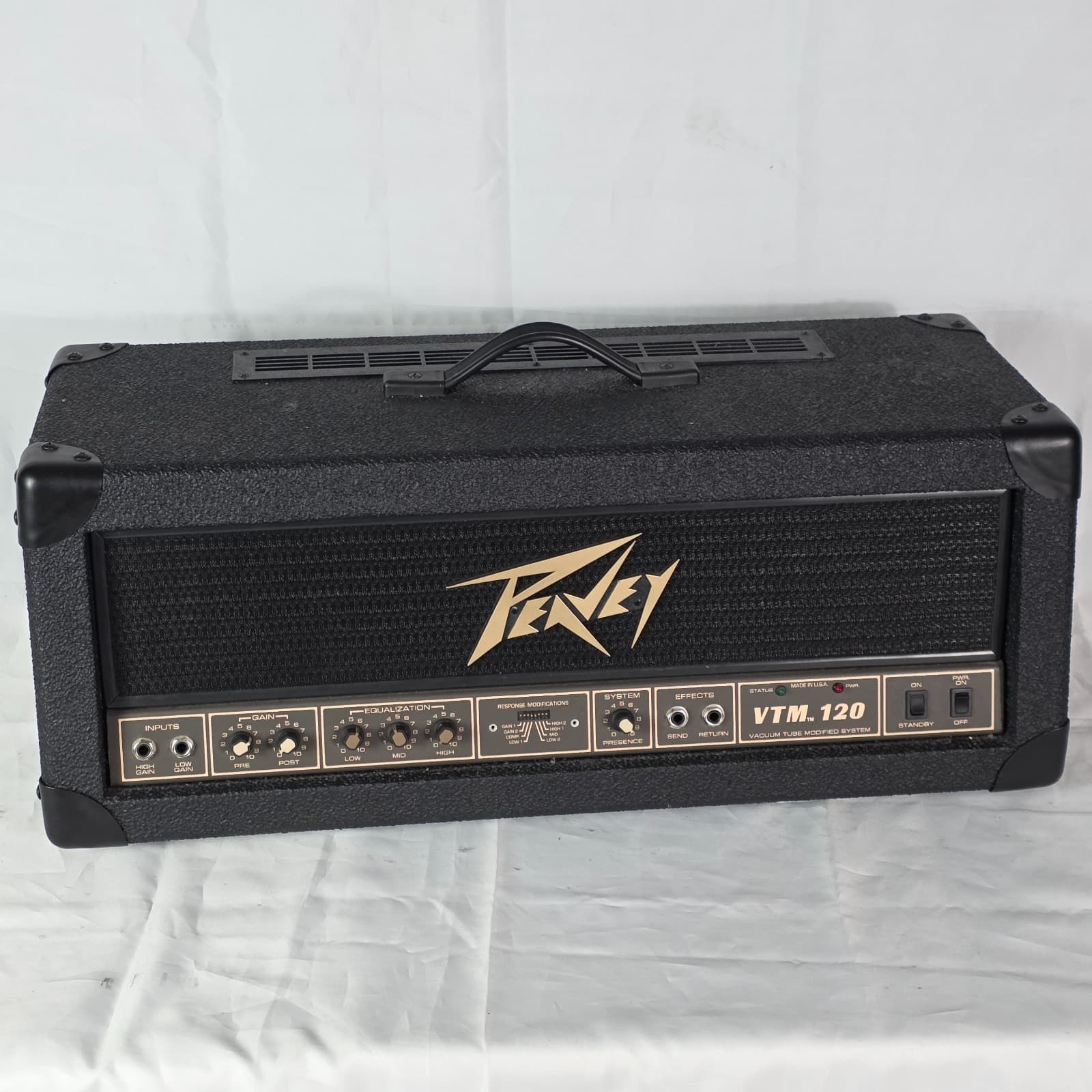 Vintage Peavey VTM 120 Black 120-Watt Guitar Head Vacuum Tube Modified System - Thumbnail 3