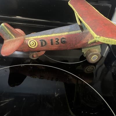 1997 Vintage N136D Heavy Model Plane All Red Tail Dragger 9” Wingspan No Prop - Thumbnail 4