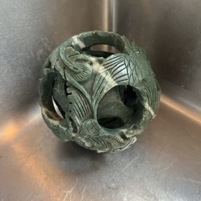 Chinese Five Layer Jade Puzzle Ball - Hand carved Pierced Sphere - Scholar Art. - Image 1