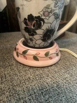 Electric WAX Candle Or Coffee WARMER - Floral Design - Thumbnail 3