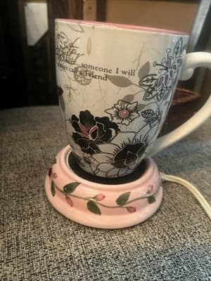 Electric WAX Candle Or Coffee WARMER - Floral Design - Thumbnail 2