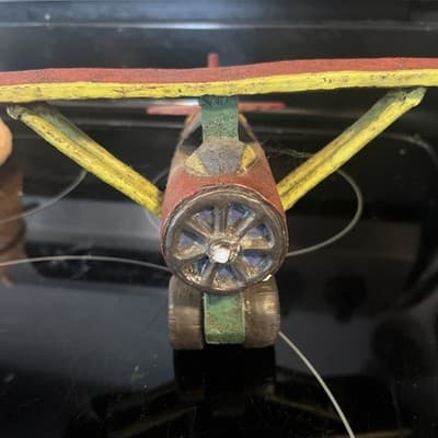 1997 Vintage N136D Heavy Model Plane All Red Tail Dragger 9” Wingspan No Prop - Thumbnail 5