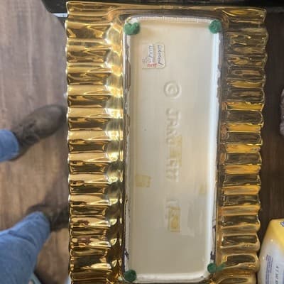 Jaru 1977 #8505 Rectangle 18k Gold Finish Tray With Border Crimped 6.5 X 9.5” - Thumbnail 4