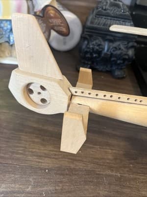 Vintage Military Helicopter Wooden Model 20 Inch Lightly Stained Adjustable Gun - Thumbnail 7