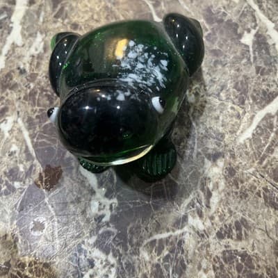 Vintage FROG Glass Figurine White inside 4.5 in long 14 - Thumbnail 2