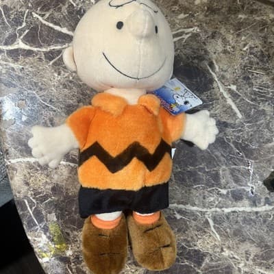 NWT Kohls Cares Charlie Brown Plush Orange Shirt 12" Peanuts Plush NEW - Image 1