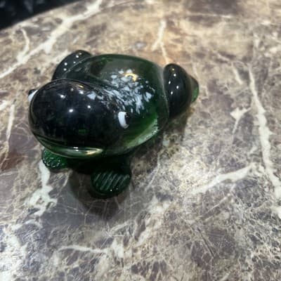 Vintage FROG Glass Figurine White inside 4.5 in long 14 - Thumbnail 3