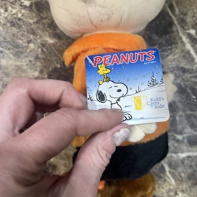 NWT Kohls Cares Charlie Brown Plush Orange Shirt 12" Peanuts Plush NEW - Thumbnail 4