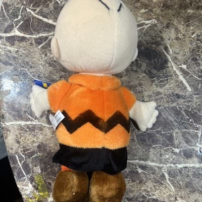 NWT Kohls Cares Charlie Brown Plush Orange Shirt 12" Peanuts Plush NEW - Thumbnail 2