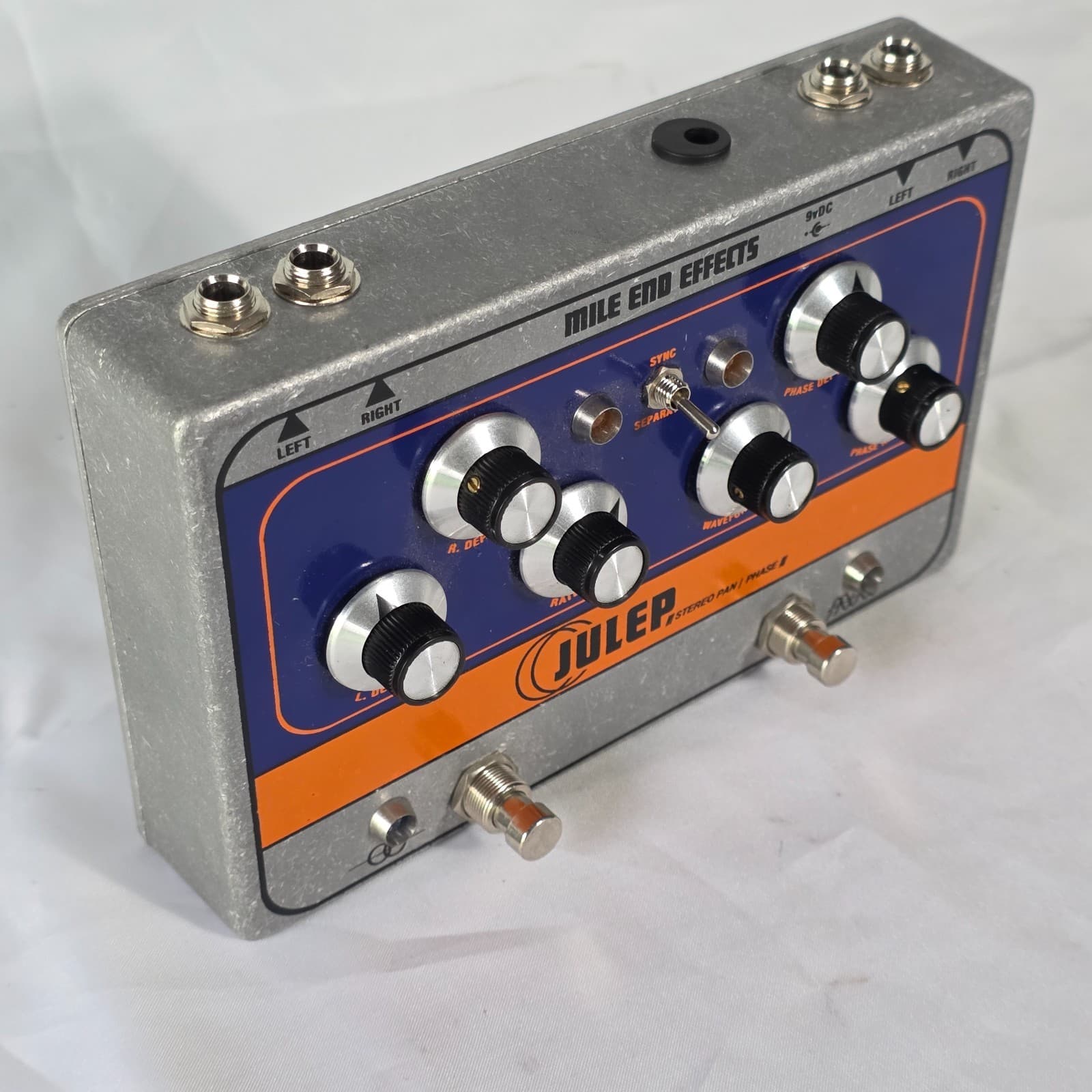 Mile End Effects Julep Stereo Pan Phaser Tremolo Analog Effects Pedal - Silver - Thumbnail 5