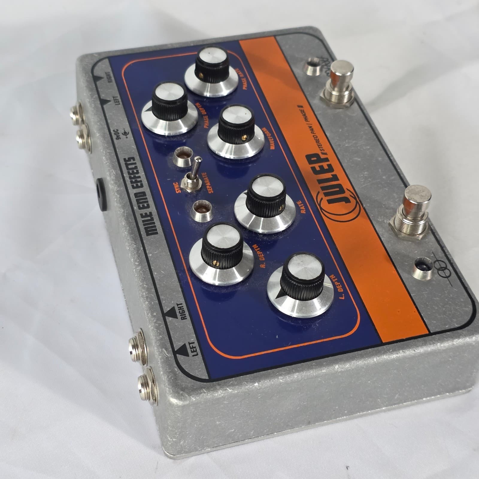 Mile End Effects Julep Stereo Pan Phaser Tremolo Analog Effects Pedal - Silver - Thumbnail 4