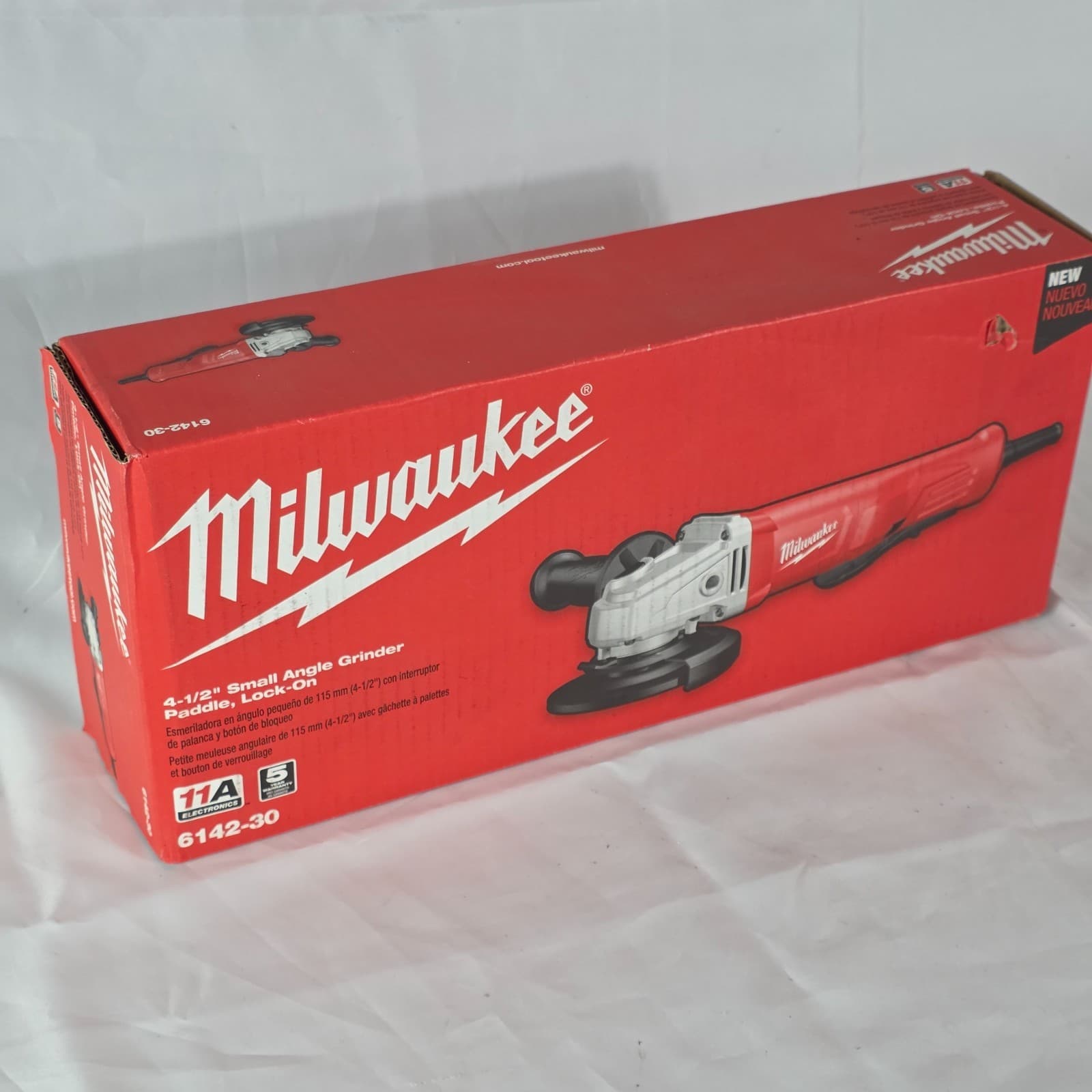 Milwaukee 6142-30 11 Amp Corded 4-1/2" Small Angle Grinder Lock-On Paddle Switch - Image 1